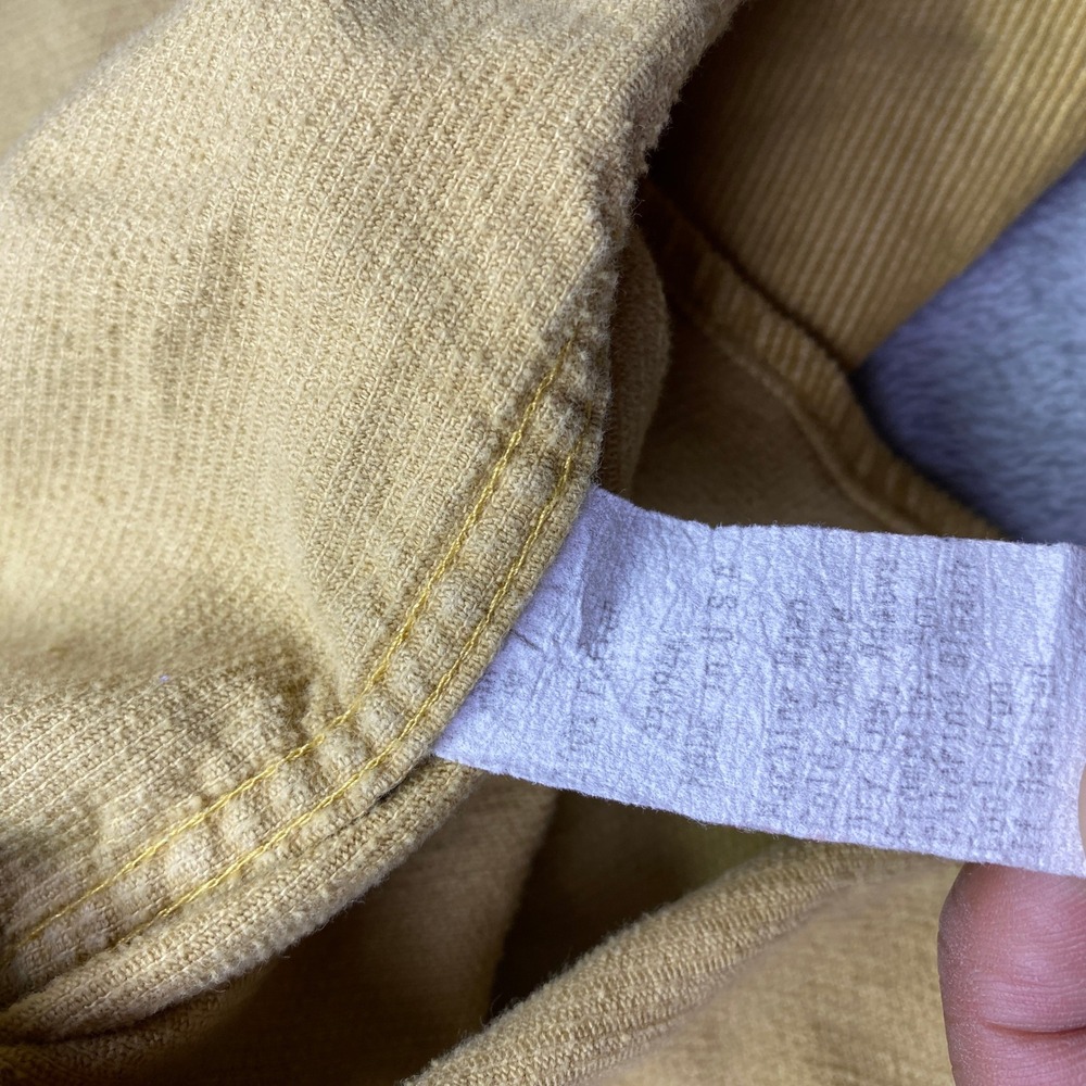VTG Free People‎ Mustard Yellow Corduroy Button Down Shirt Sz M Western Preppy - Picture 9 of 11